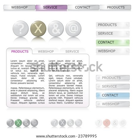 Web 2.0 elements light color and gray