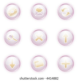Web 2.0 icons, pink