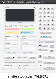 Web 2.0 interface part 2. White and blue