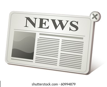 Web 2.0 newspaper icon. Web News.