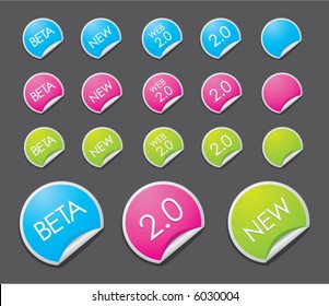 Web 2.0 stickers - insert your own text and customize them!