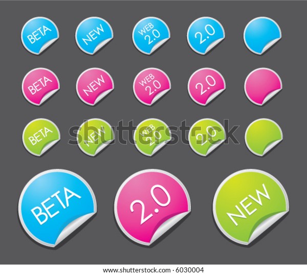 Web 20 Stickers Insert Your Own Stock Vector Royalty Free