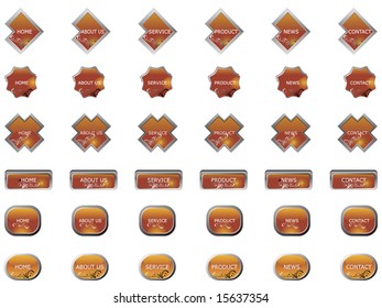 web 2.0 style menu button series set 3
