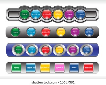 web 2.0 style menu button series set 12