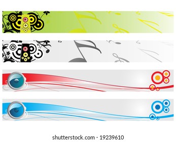 web 2.0 style musical series website banner, illustration