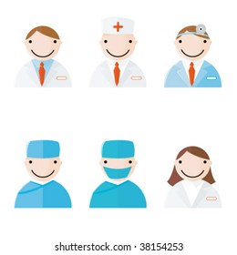 Web 2.0 style vector icons of medical and health care icons