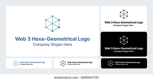 Web 3 Hexa-Geometrical Logo - Minimal Logo Design