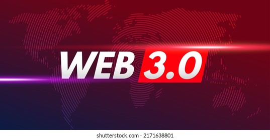 Web 3 World Technology Digital Background. Web3 Planet Future Internet New Version Blockchain Metaverse