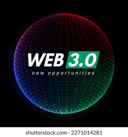 Web 3 world technology digital background. Web3 planet future internet new version blockchain metaverse