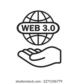 Web 3.0 advanced internet technology icon. Web 3.0 internet vector icon. Suitable for applications or web pages. Illustration of the new blockchain technology of the future in the Internet 3.0