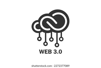 Web 3.0 advanced internet technology icon. Web 3.0 internet vector icon. Suitable for applications or web pages. Illustration of the new blockchain technology of the future in the Internet 3.0