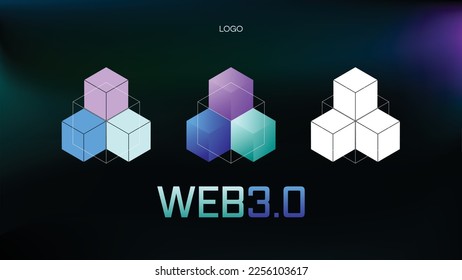 Web 3.0 blockchain defi crypto logo vector