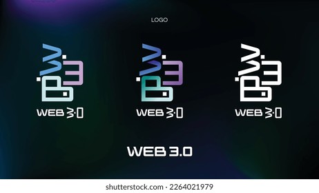 Web 3.0 blockchain defi crypto logo vector