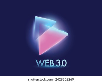 Web 3.0 blockchain and token gateway network in triangle icon