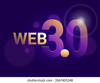 Web 3.0 concept - third generation of internet websites and applications that will focus machine-based understanding and Semantic Web. Vector banner