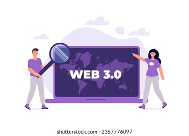 Web 3.0 concept. Vector illustrations for banner, website, landing page, flyer.