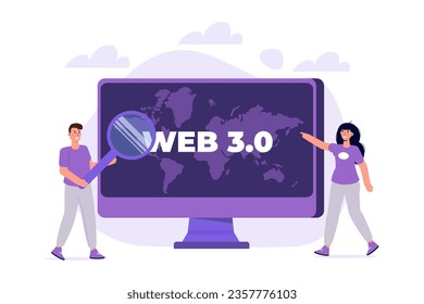 Web 3.0 concept. Vector illustrations for banner, website, landing page, flyer.