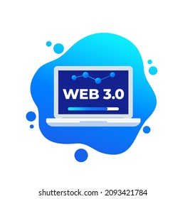 Web 3.0 decentralized internet vector icon