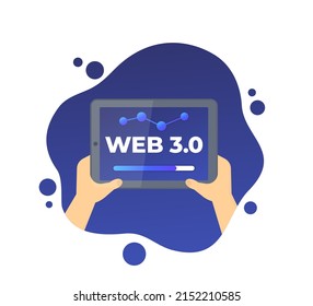 Web 3.0 decentralized internet vector illustration