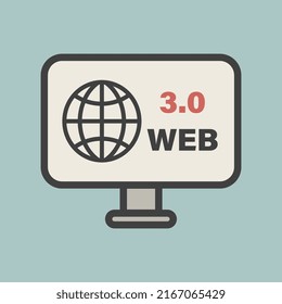 Web 3.0. Desktop Icon Using Advanced Internet Technology