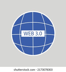 Web 3.0 icon blue color vector