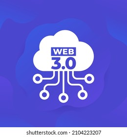 Web 3.0 icon with a cloud, vector