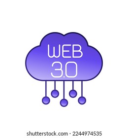 Web 3.0 icon with a cloud, vector