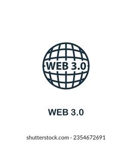 Web 3.0 icon. Monochrome simple sign from blockchain collection. Web 3.0 icon for logo, templates, web design and infographics.