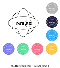 web 3.0 illustration icon vector flat on white background.