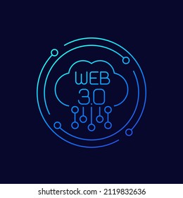 Web 3.0 line icon with a cloud