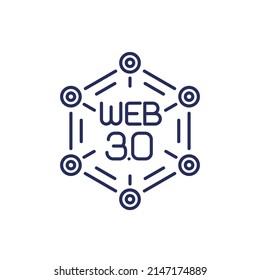 Web 3.0 Line Icon, Decentralized Web