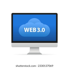 Web 3.0 is a new generation of the Internet. Internet blockchain technology. New version of the website using blockchain technology.  Decentralized internet. Vector illustration