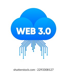 Web 3.0 nuevo futuro de internet distribuido tecnología de blockchain, criptodivisa y NFT. Metaverse, Descentralización, Identidades Digitales, Micropagos, IA y Big Data. Ilustración vectorial.