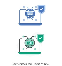 Web 3.0 Security Icon. Vector two color Icon.