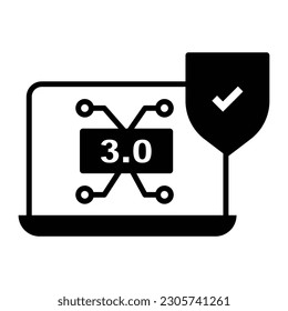 Web 3.0 Security Icon. Vector Black Icon.