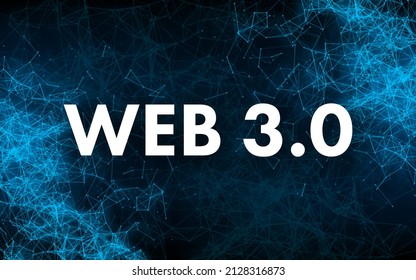 Web 3.0 technology for web design. Internet blockchain technology. Nft concept. Vector stock illustration.