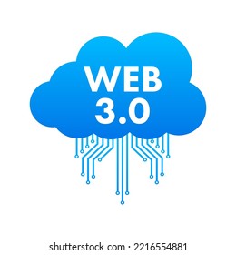 Web 3.0 technology for web design. Internet blockchain technology. Nft concept. Vector stock illustration.