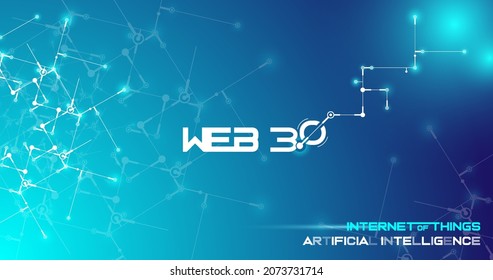 Web 3.0 themed typography and abstract background work.