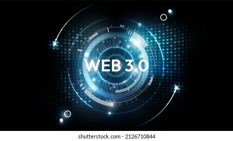 WEB 3.0 typography on futuristic technology background, vector illustration