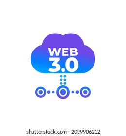 Web 3.0 vector icon with a cloud