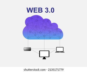 Web 3.0 vector icon with a cloud