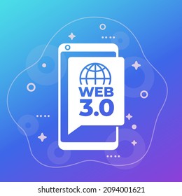 Web 3.0 vector icon with a smartphone