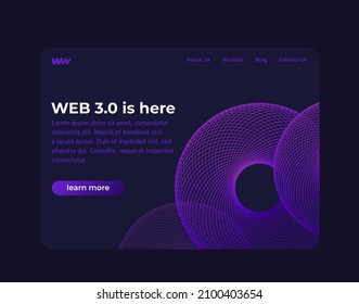 Web 3.0 website or banner design, vector