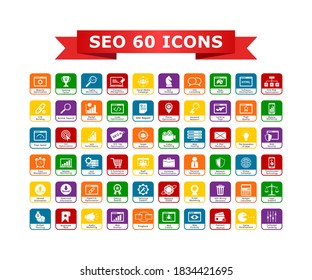 Web 60 icons set Search Engine Optimization. this is good for web symbol. Also for simple illustration and vector
