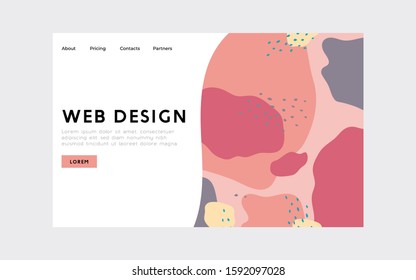 Web abstract background with hand drawn texture, memphis style. Universal pastel colors. Wallpaper fashion design.