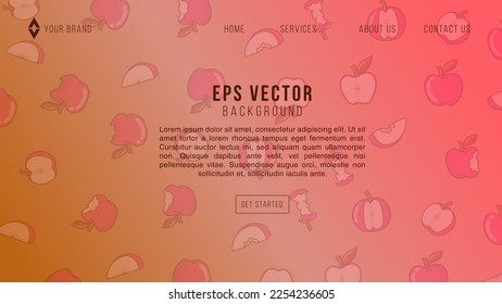 Web abstract background template with fresh red apple