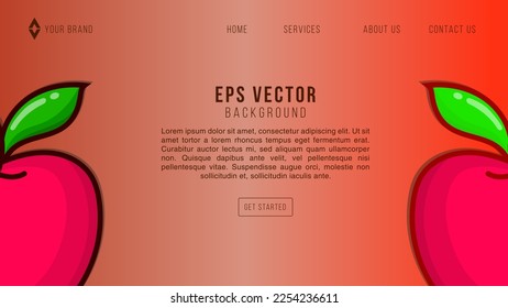 Web abstract background template with fresh red apple