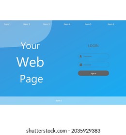 Web Abstract Landing Page Login Form For Your Business Blue Gray  Vector Design