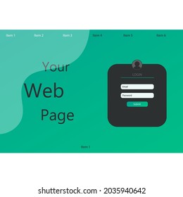 Web Abstract Landing Page Login Form For Business And Health Web Site Mobile Applications Flat Light Relax Beauty Natural Green Black Vector Design