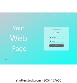 Web Abstract Landing Page Sign In Form For Business And Health Web Site Mobile Applications Flat Light Relax Beauty Natural Glass Vector Design